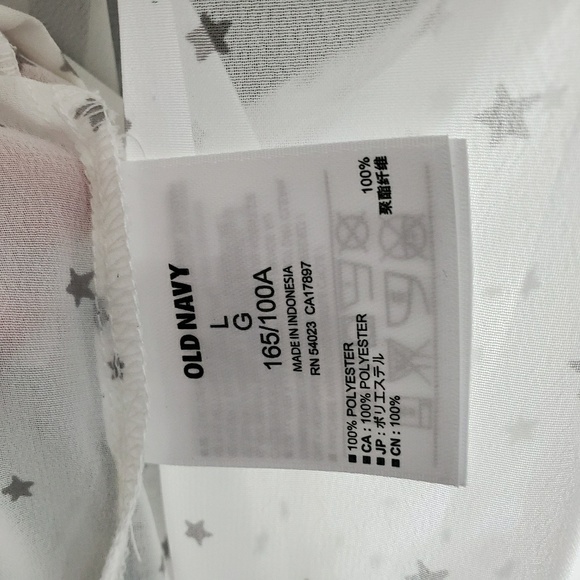 Old Navy White/Grey Star Print Sheer Blouse - Picture 5 of 5